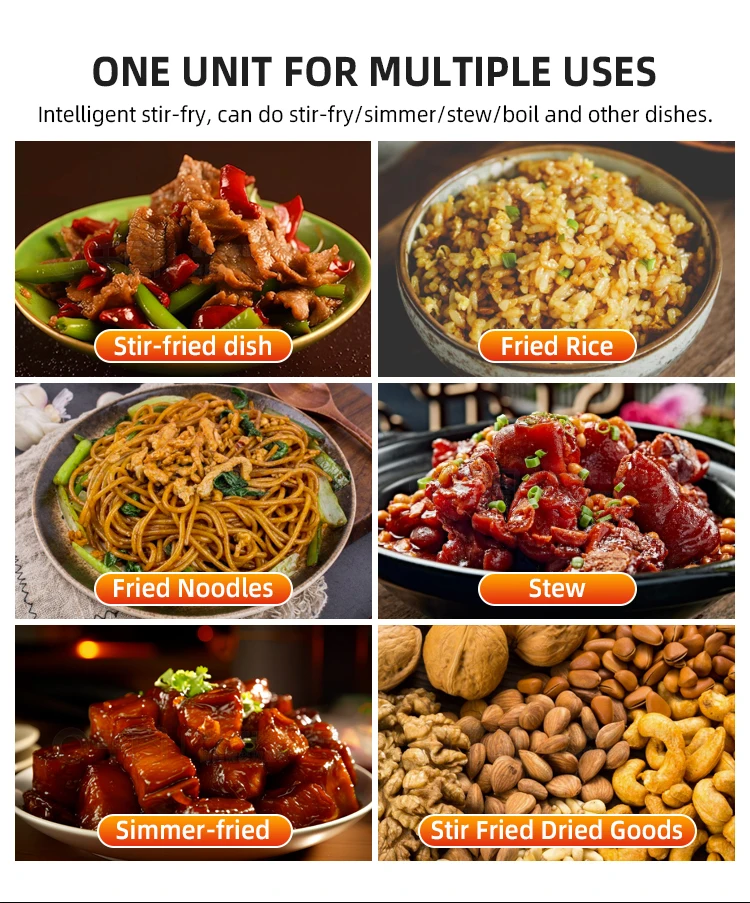 Commercial Automatic Cooking Machine Kitchen Pot Rotate Drum Stir Fry Electric Robot Fryer Chef Automatic Wok