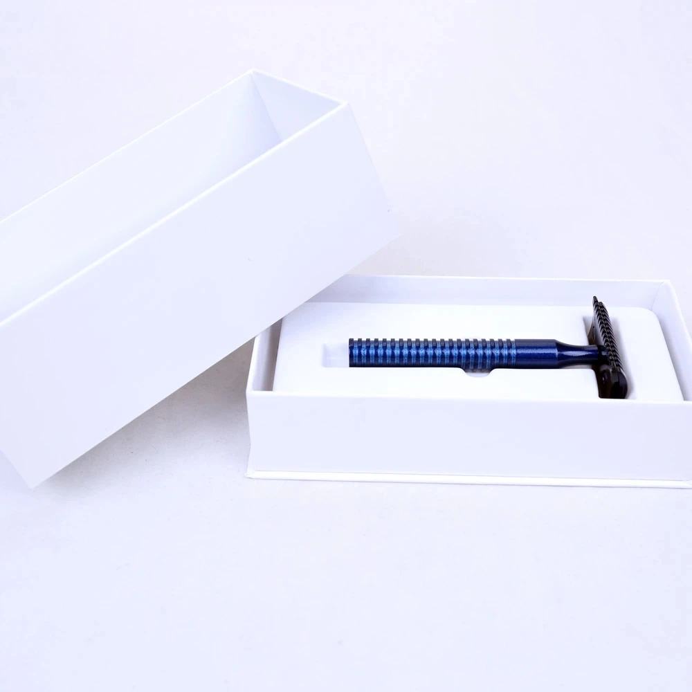 YAQI blue color Brass handle Double edged safety razor head safety razor for man custom