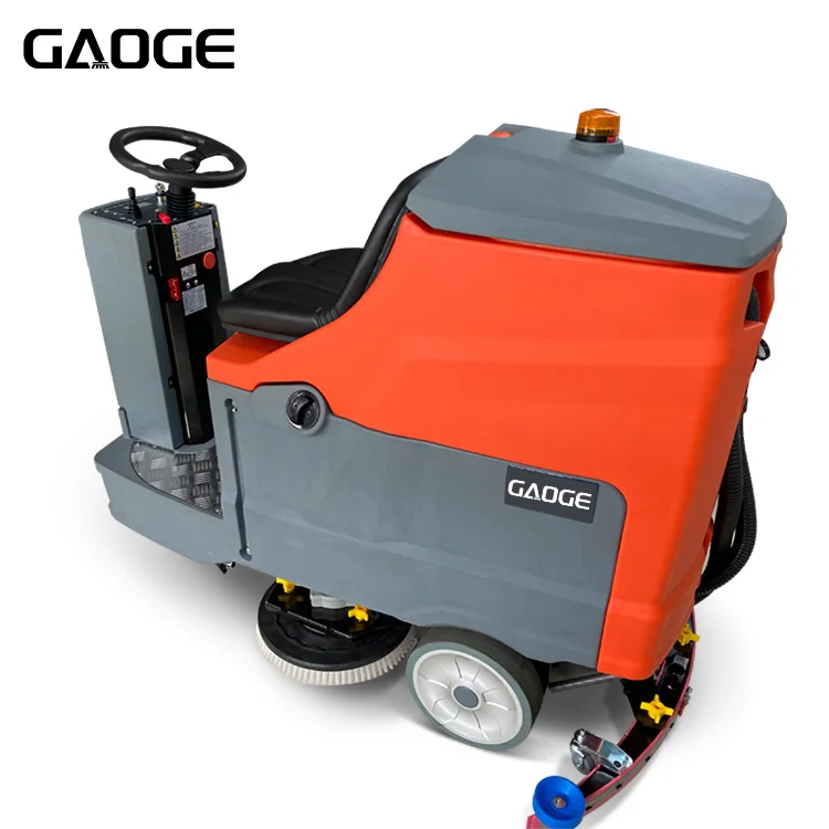 Gaoge F860 Professional Tiles Floor Cleaner Drive Floor Washing Machine Automatic 125/135L Ride On Floor Scrubber For Workshop