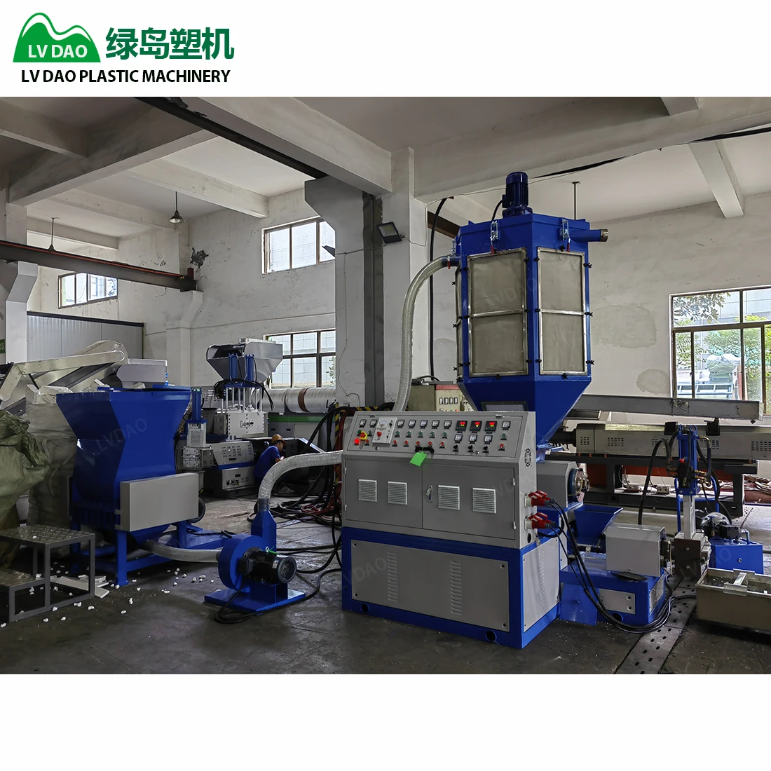 Lvdao 250mm screw single stage XPS EPS Foam Polystyrene Plastic Recycling Granulator Pelletizing Machine