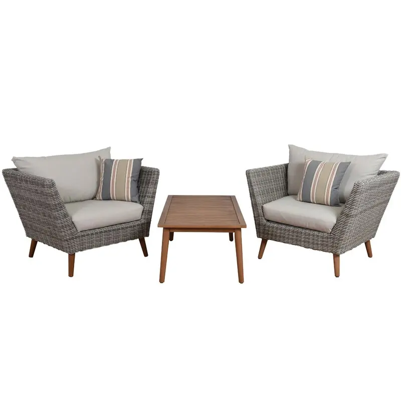 Modern style wicker/rattan woven outdoor leisure and entertainment sofa and table set