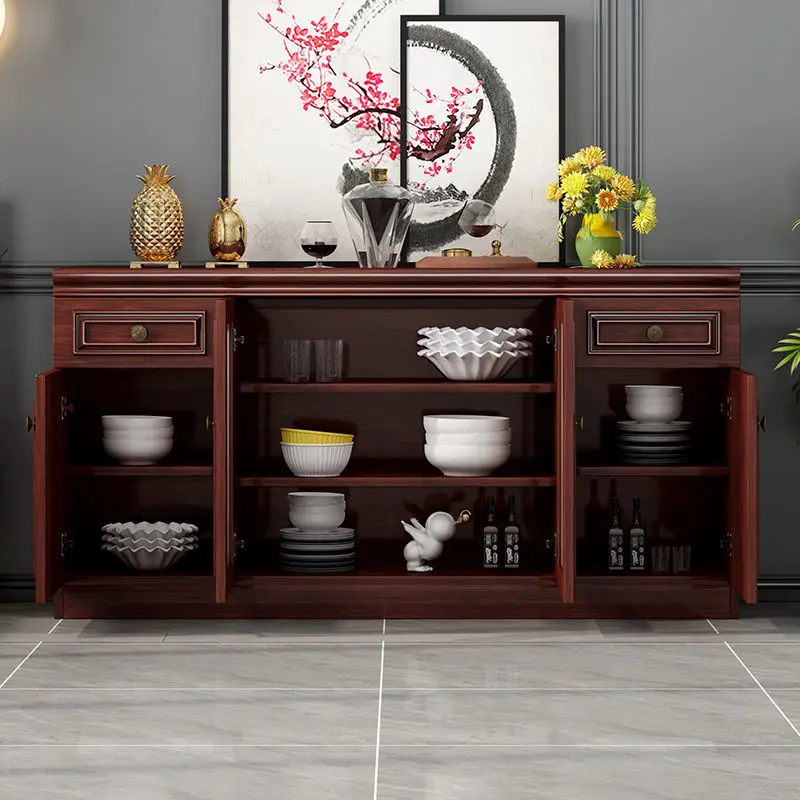 New Chinese style minimalist sideboard wine cabinet integrated against the wall kitchen locker living room storage cabinet