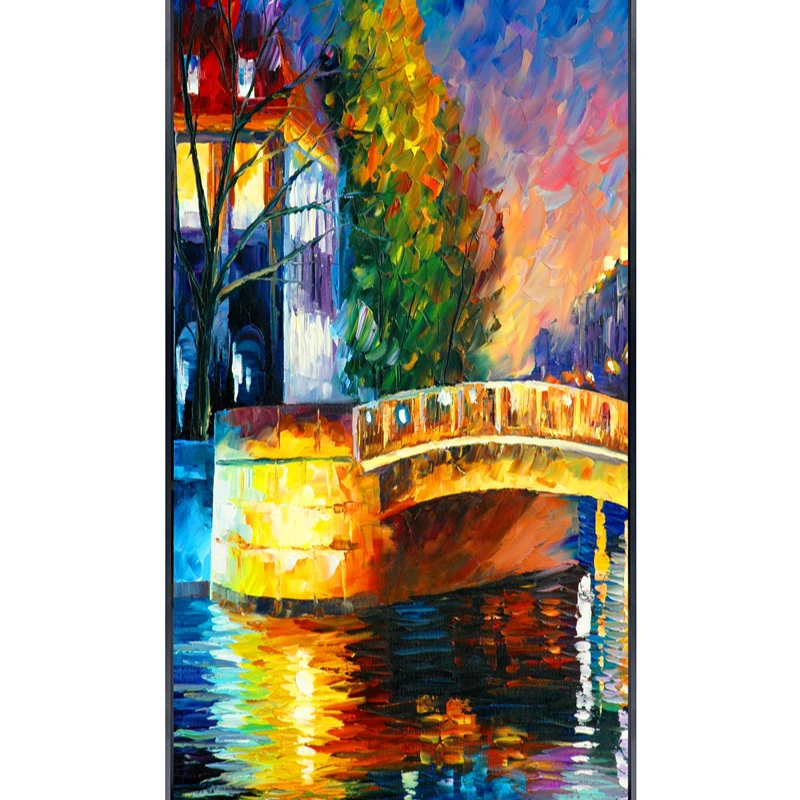 Abstract Nordic landscape handmade oil painting framed canvas wall art hand painted abstract paintings Or 3D Printed