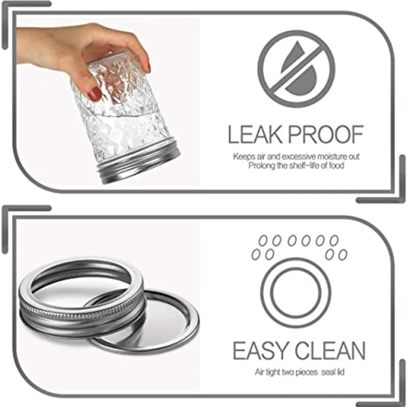 Mason Jars Wide Mouth Clear 120ml 4oz Mini Canning Jars With Metal Lids For Honey Jam Jelly Baby Foods