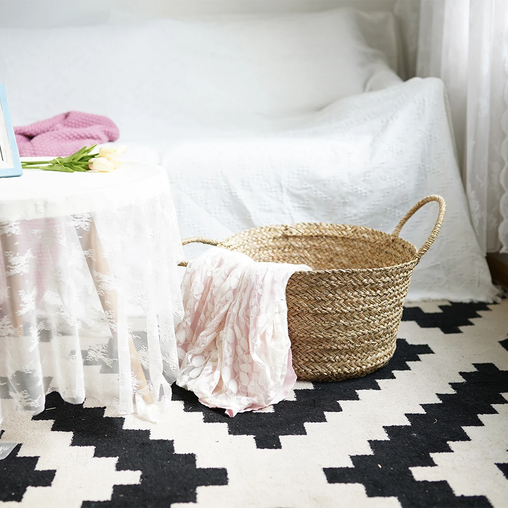 High Quality Wicker Picnic Basket Organizer Dirty Clothes Decorative Laundry Hamper With Handle