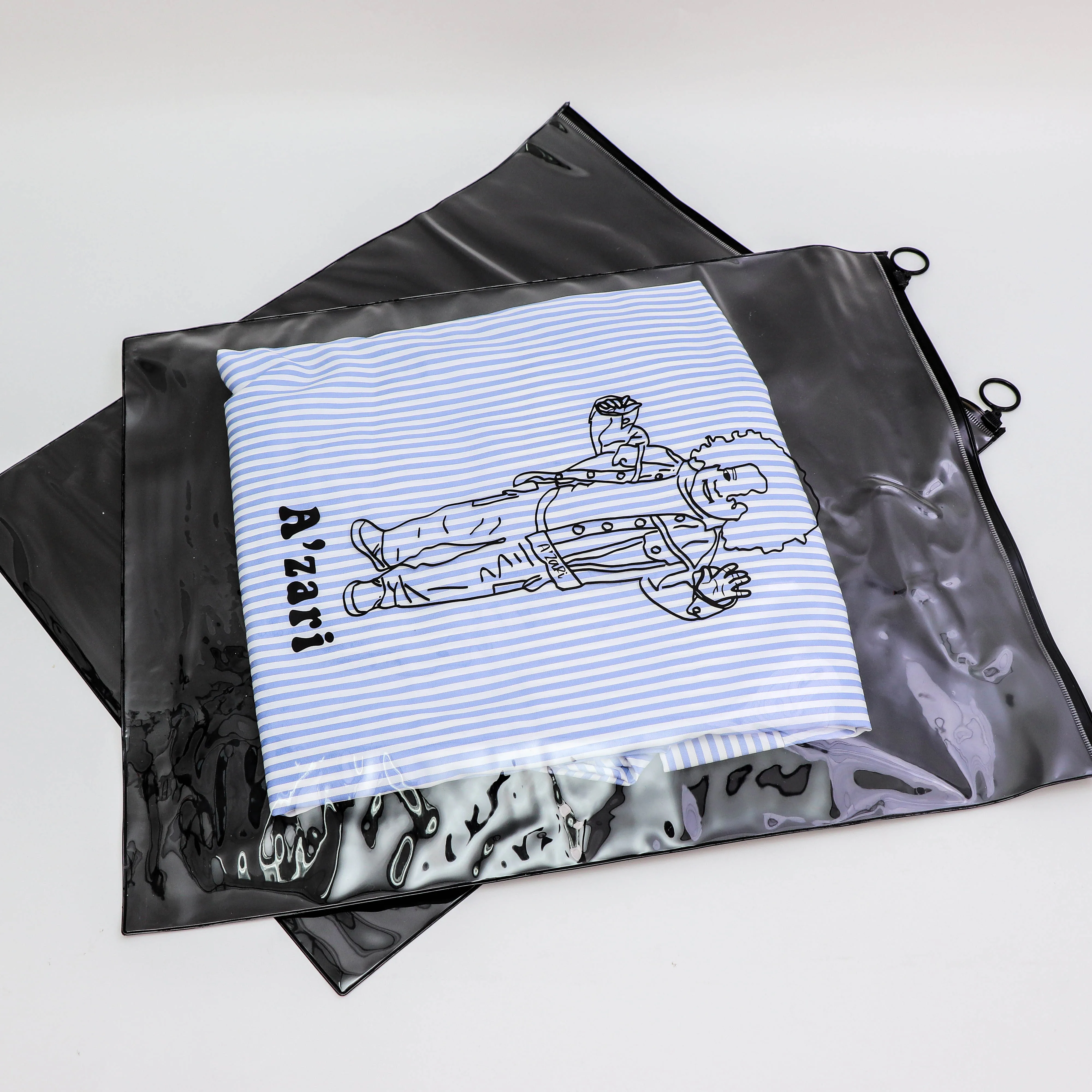 PVC Bags Clothes Packaging Custom Packaging Ldpe Plastic Cosmetic Clear Logo Frosted Zip Ziplock Plastic Bags For Clothing