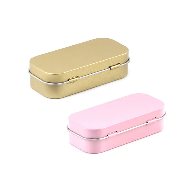 Metal Box Package Aluminum Rectangular Empty Tin Box Tinplate Candy Pill Cases Bins Jar Containers Small Organizer Storage Box