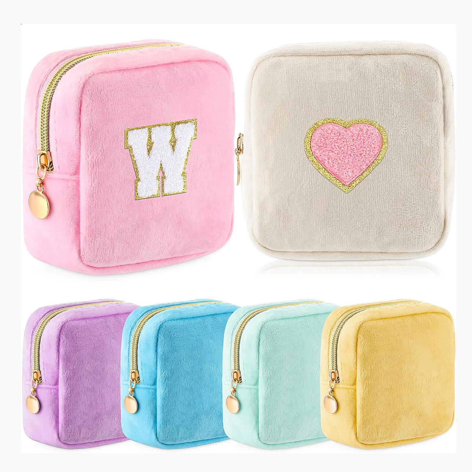 Mini  Zipper Coin pouch Makeup Bag Cute Small Velvet Cosmetic Bag Sanitary Napkin Storage Bag Clutch Make Up Organizer