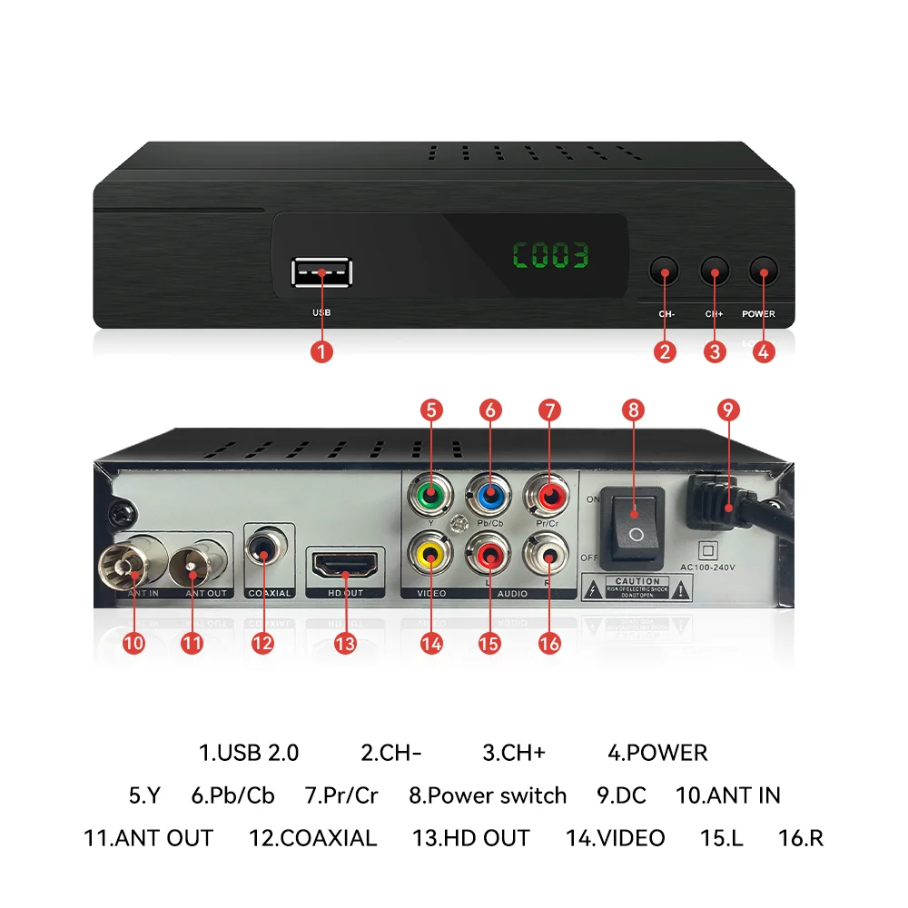 Full HD 1080P DTMB Digital TV Decoder Support PVR EPG 6Mhz DTMB Decoder Box Modulacion DTMB TV Box for HK market