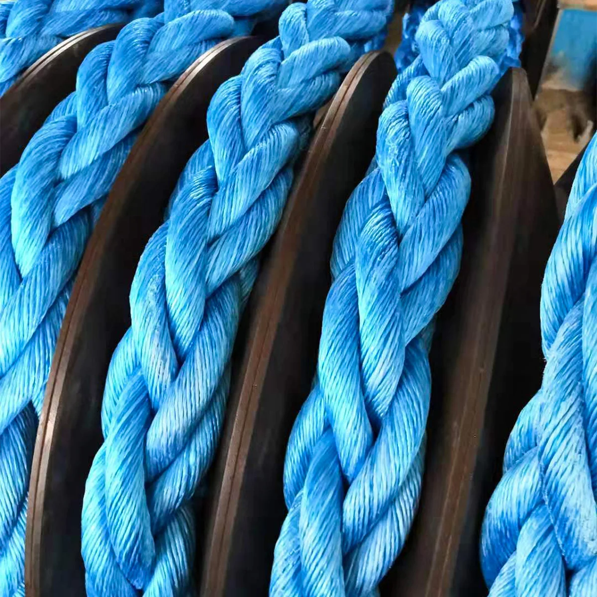 Factory Customize Diameter 8/12 Strands Polypropylene PE PP Polyester Nylon UHMWPE Rope for Ship Towing