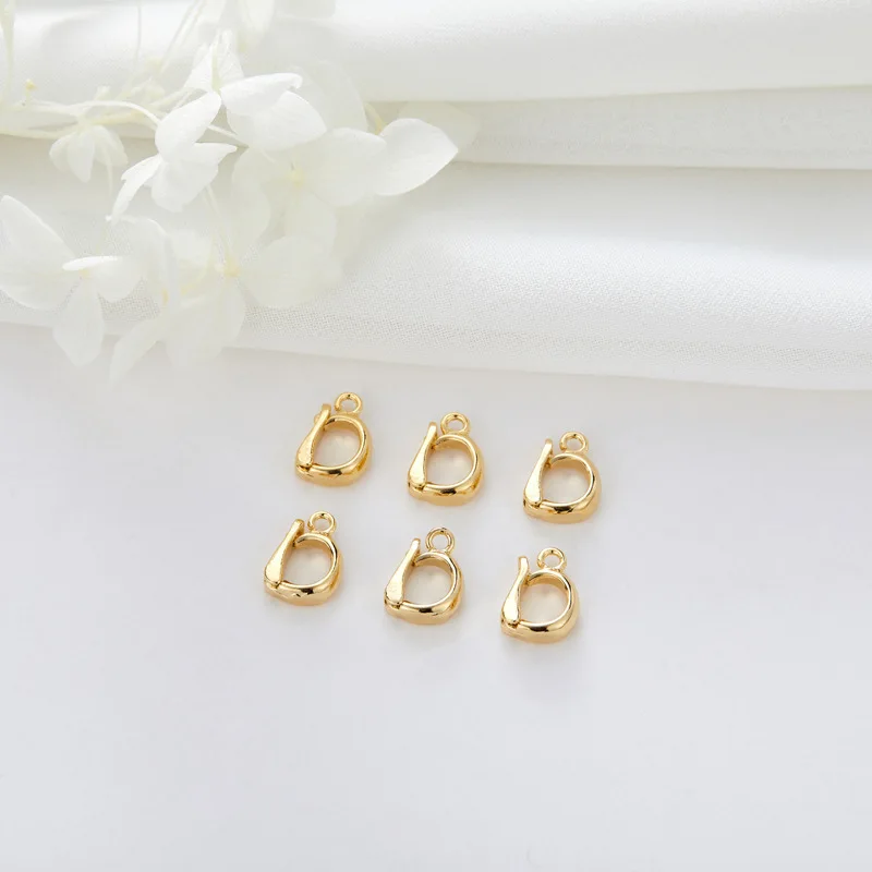 gold-plated brass head pendant buckle DIY jewelry open sleeve buckle bracelet letter D buckle