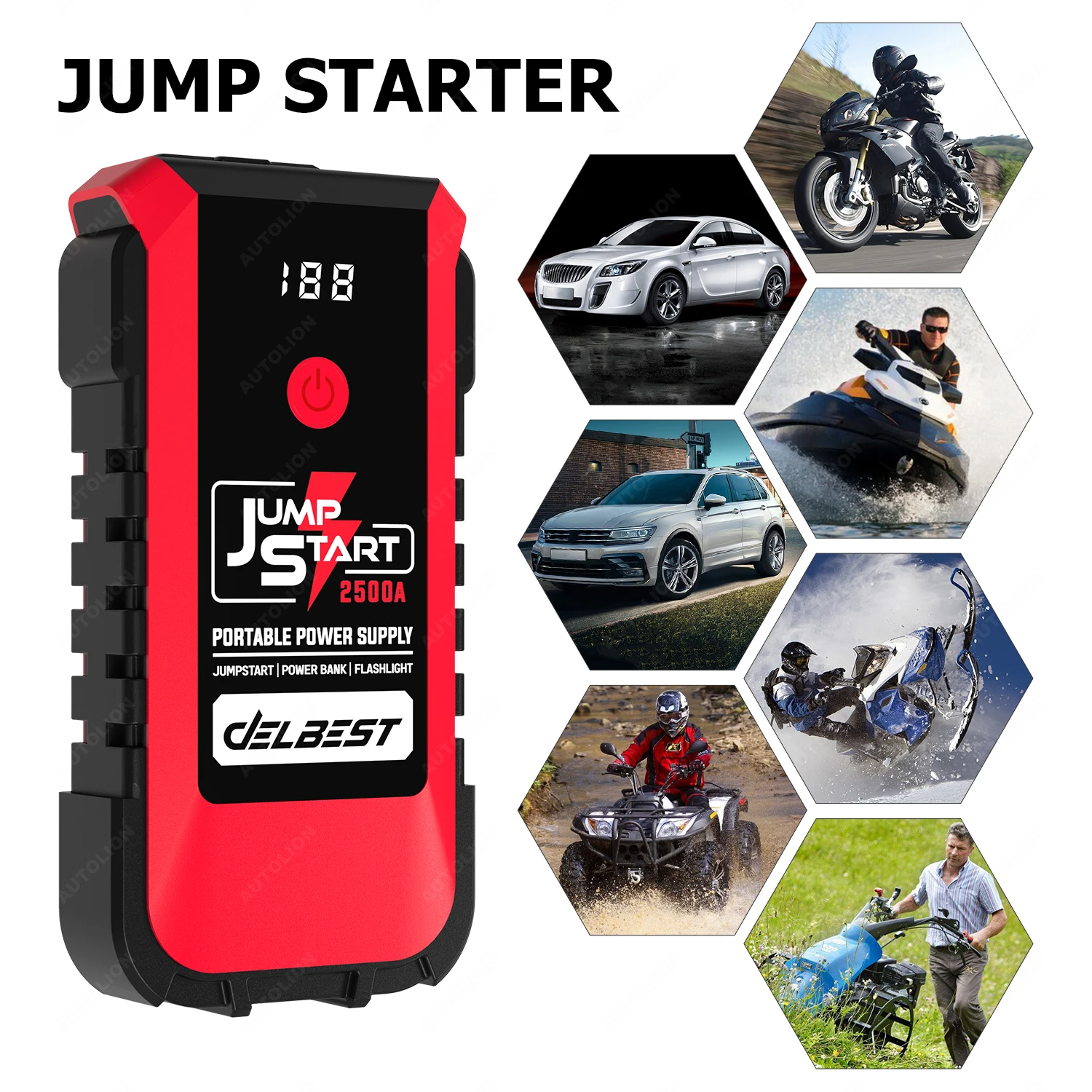 DELBEST Hot Product Battery capacity 16800mAh With 12V Car Jump Starter Tool Set Suitable for Use in Low Temperature Environment