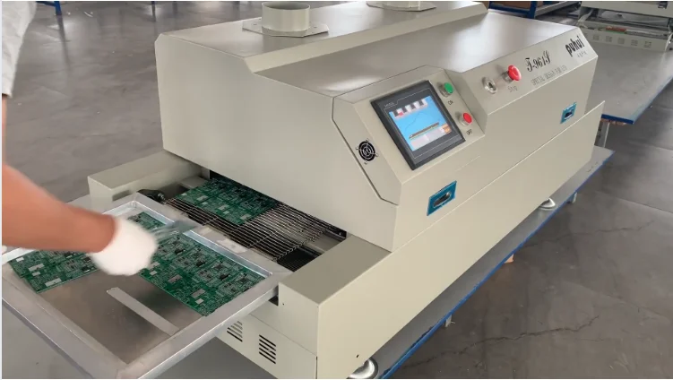Hot air 6-heating zone Puhui T-961S touch display infrared ic heater smt reflow soldering oven for PCB welder
