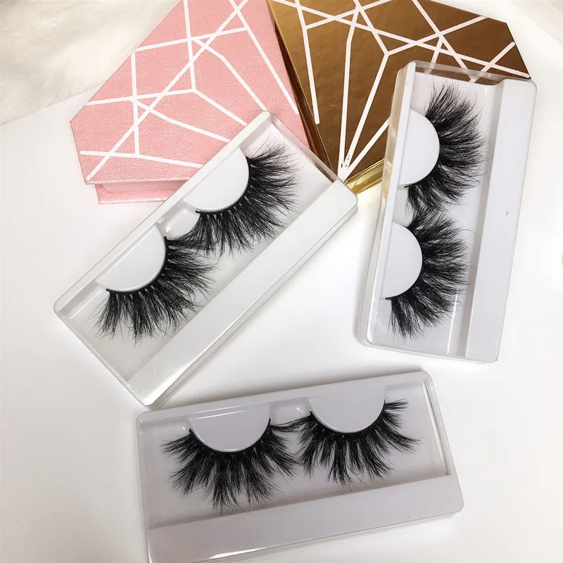 
25mm Private Label Custom Packaging Box 100% Handmade Real Mink Lashes 3d 5d False Mink Eyelashes Vendors 