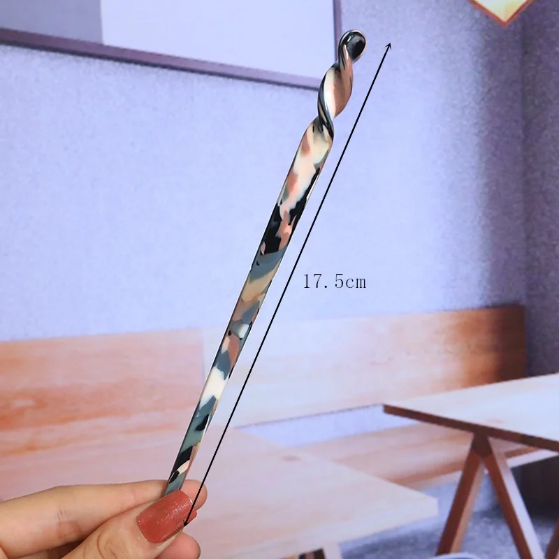 Hair Style Accessory Chinese Girls Clasp Acetate Flyaway Hair Strip Pin Chop Stick Chopstick Hair Stick Accessories Women