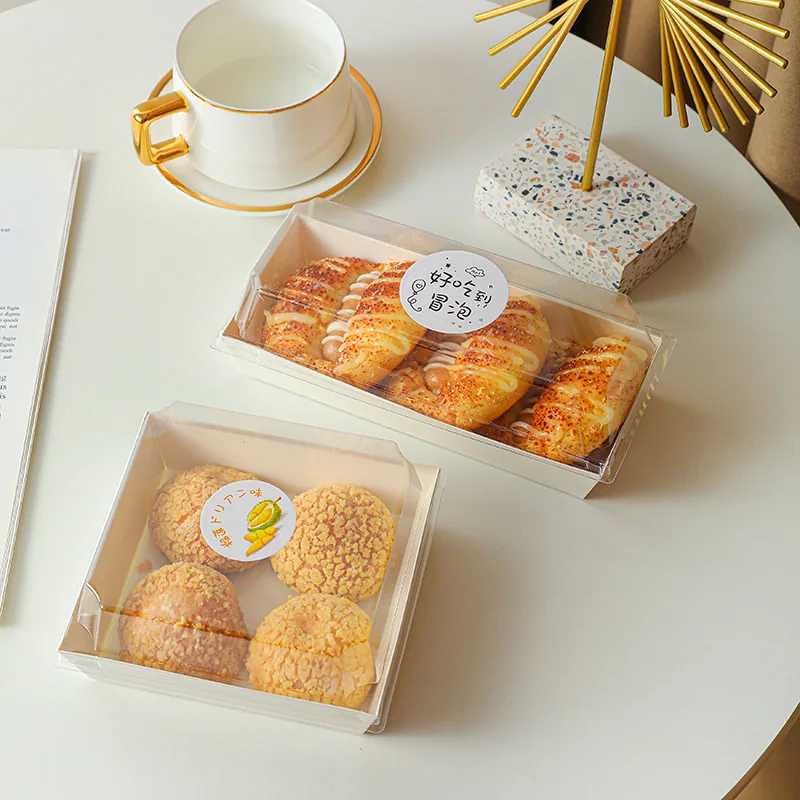 Custom logo ecofriendly printed hamburger hot dog box clear sandwich tray baking food packaging boxes for plastic lid