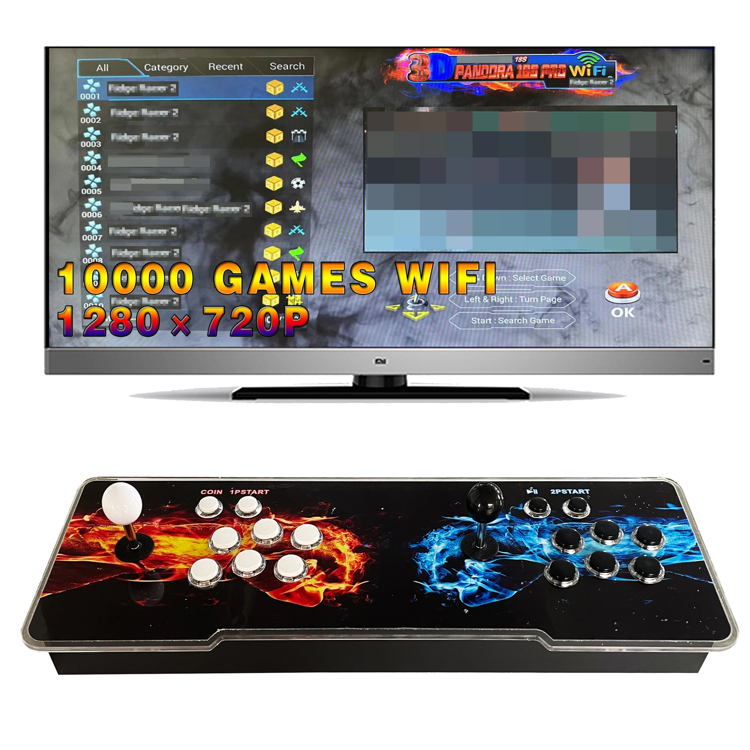 arcade machine video game PC video 3D kit board  Arcade game console 10000 in 1 WiFi 64G game console