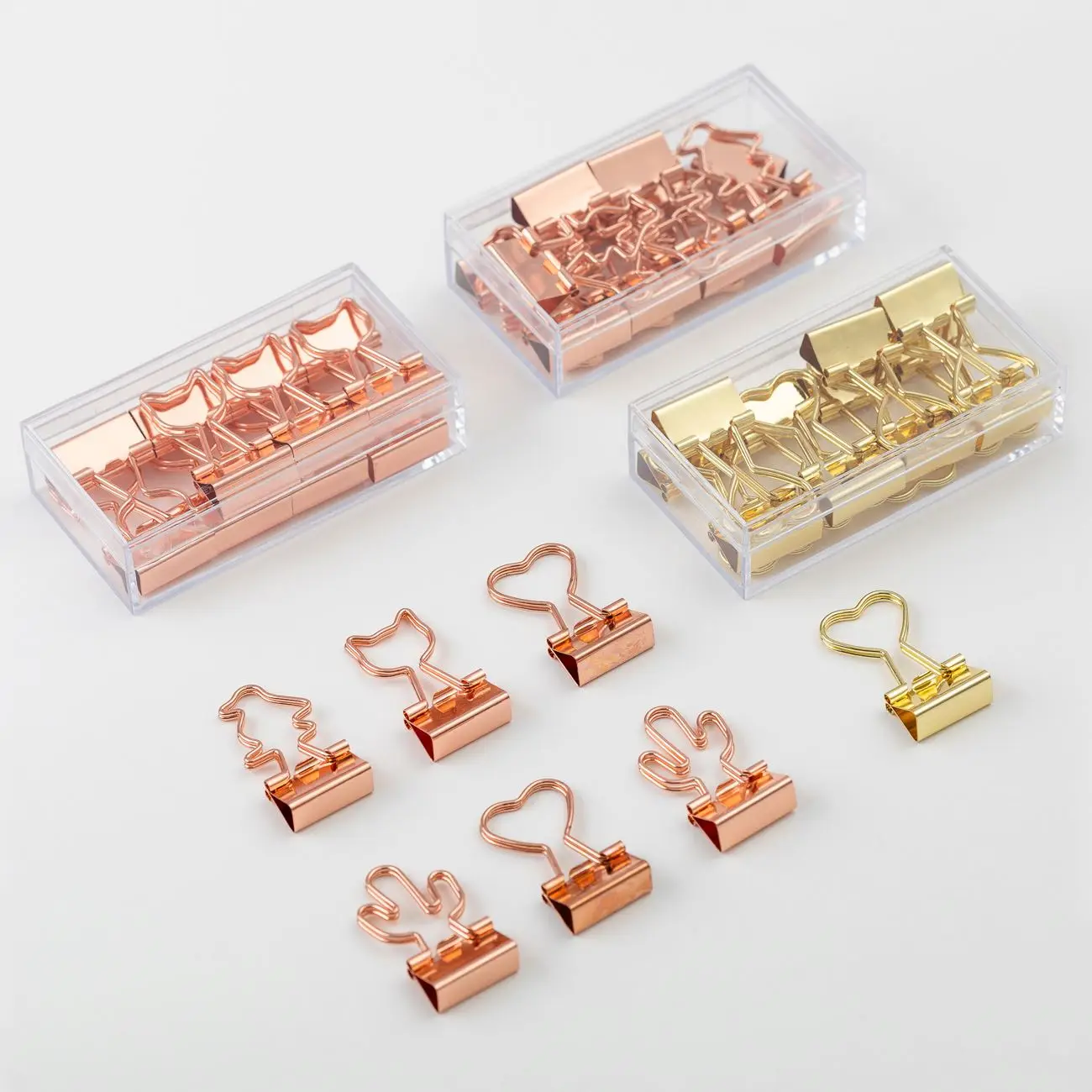 Уникальные металлические зажимы для бумаги разных видов в форме ноты цвета розового золота