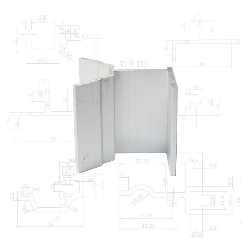 Aluminum alloy Heat dissipation channel Slot bar connector Used for lighting fixtures Aluminum profile pendant