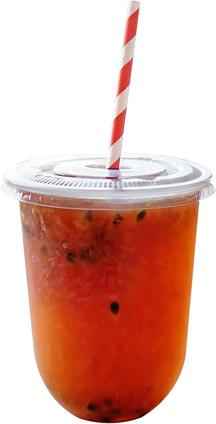 Custom U Shape Plastic Cups 360ml 500ml 700ml Boba Tea PP Cup with Logo for Personalized Tea Servings