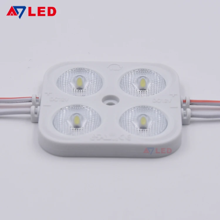 Modulo Abs 4 Lamp Square Ip67 Outdoor Waterproof Led Module 12 V 170 Degree Lens 4Led Dc Module For 40-100Mm Depth Light Box