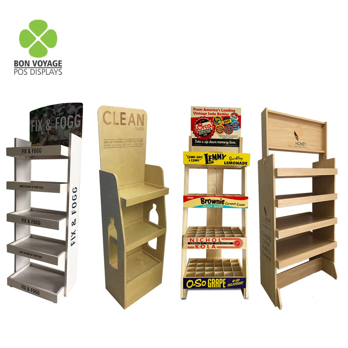 Wooden pop up floor liquid wine bottle display shelf for retail store