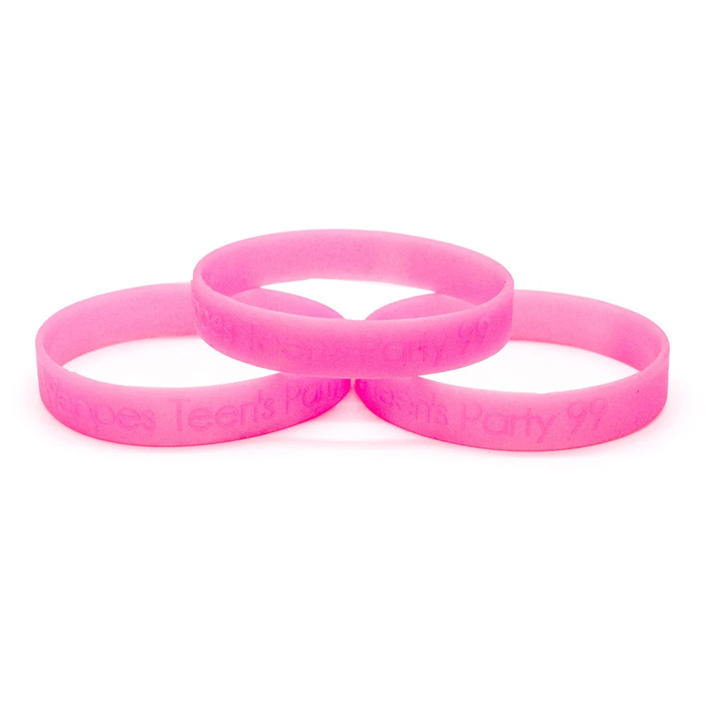 no moq custom debossed ink filled logo text silicone bracelet personalized