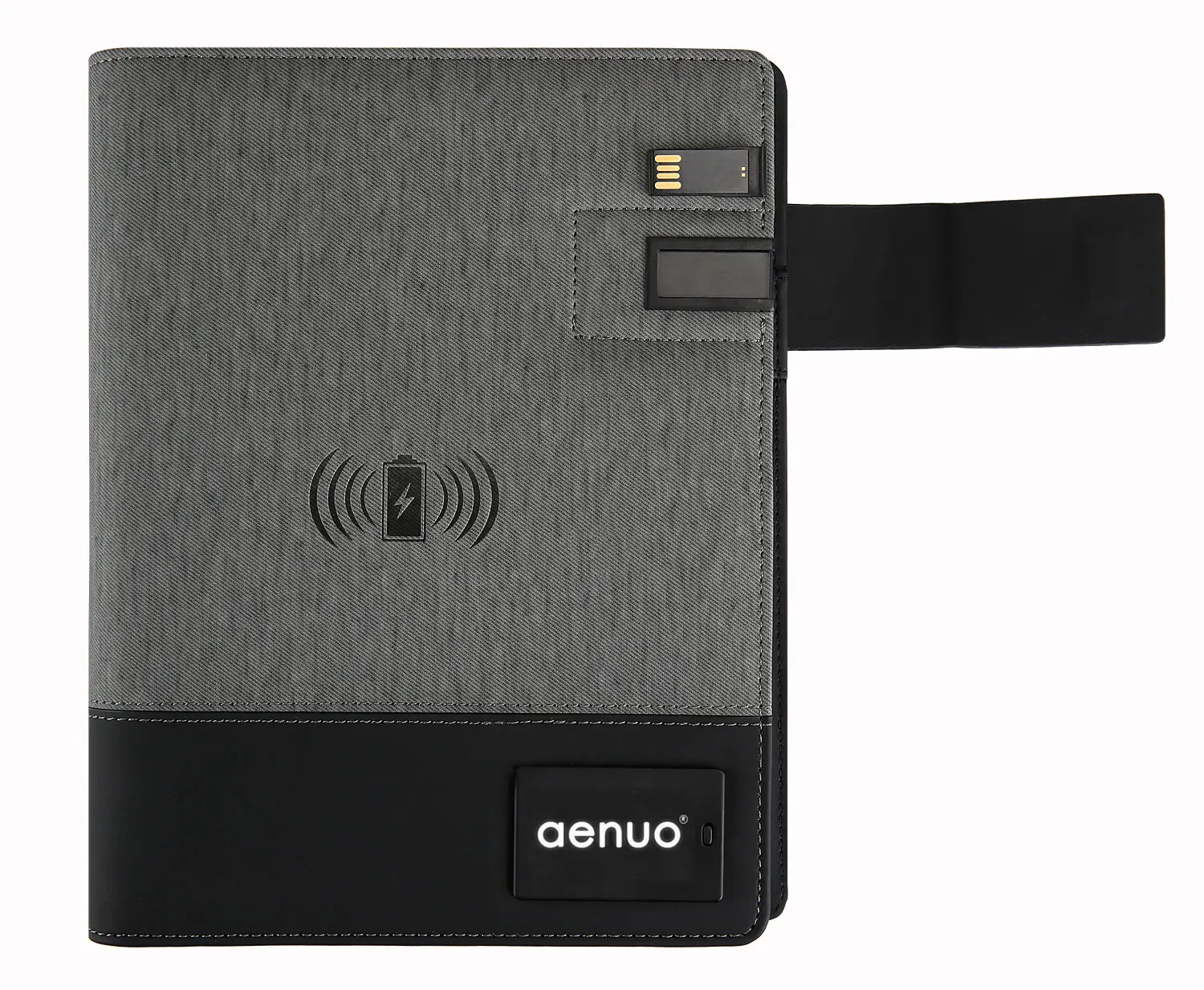 
Planner diary notebook with power bank and usb flash drive A5 business notebook with wireless charger 