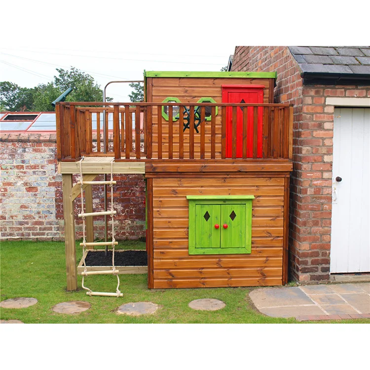 New design outdoor garden prefab wood play house for children