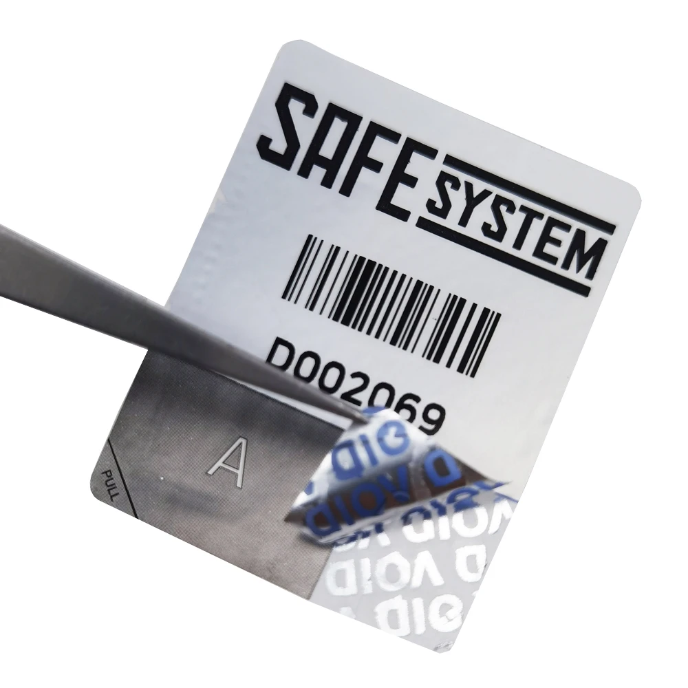 Custom Printing Services Electronic Shelf Scratch Code Cut Off Safety Tamper Evident VOID Security Seal Labels Sticker Roll