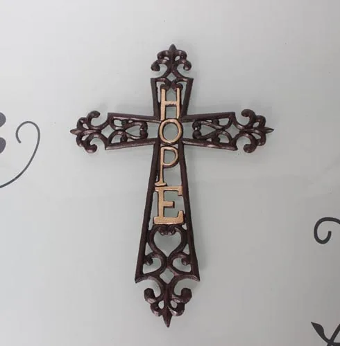 Manufacture Wall Cross Antique Bronze Metal for Home Church Decor