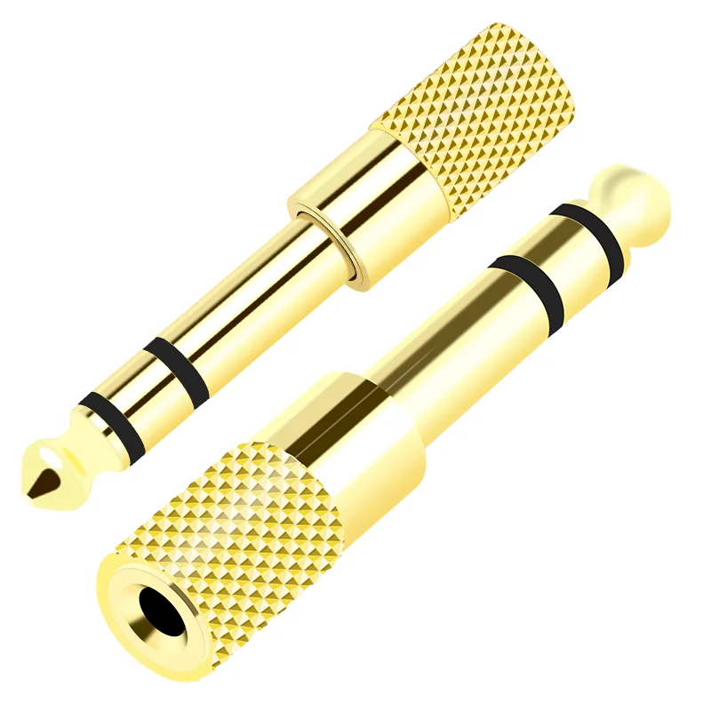 Gold Plated MIC 6.5 to 3.5 audio head Audio Converter Audio adapter