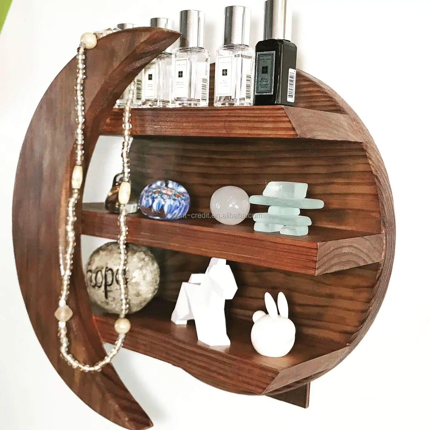 Antique Solid Wood Walnut Floating Shelves Natural Stain Wooden Shelf Essential Oil Shelving Wall Mounted Wood Shelf