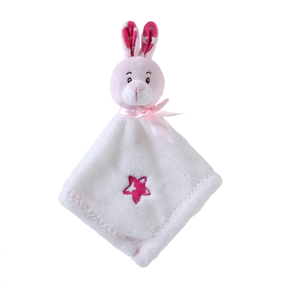 100% Cotton Personalized Newborn Cute Plush Teddy Bear Baby Security Blanket
