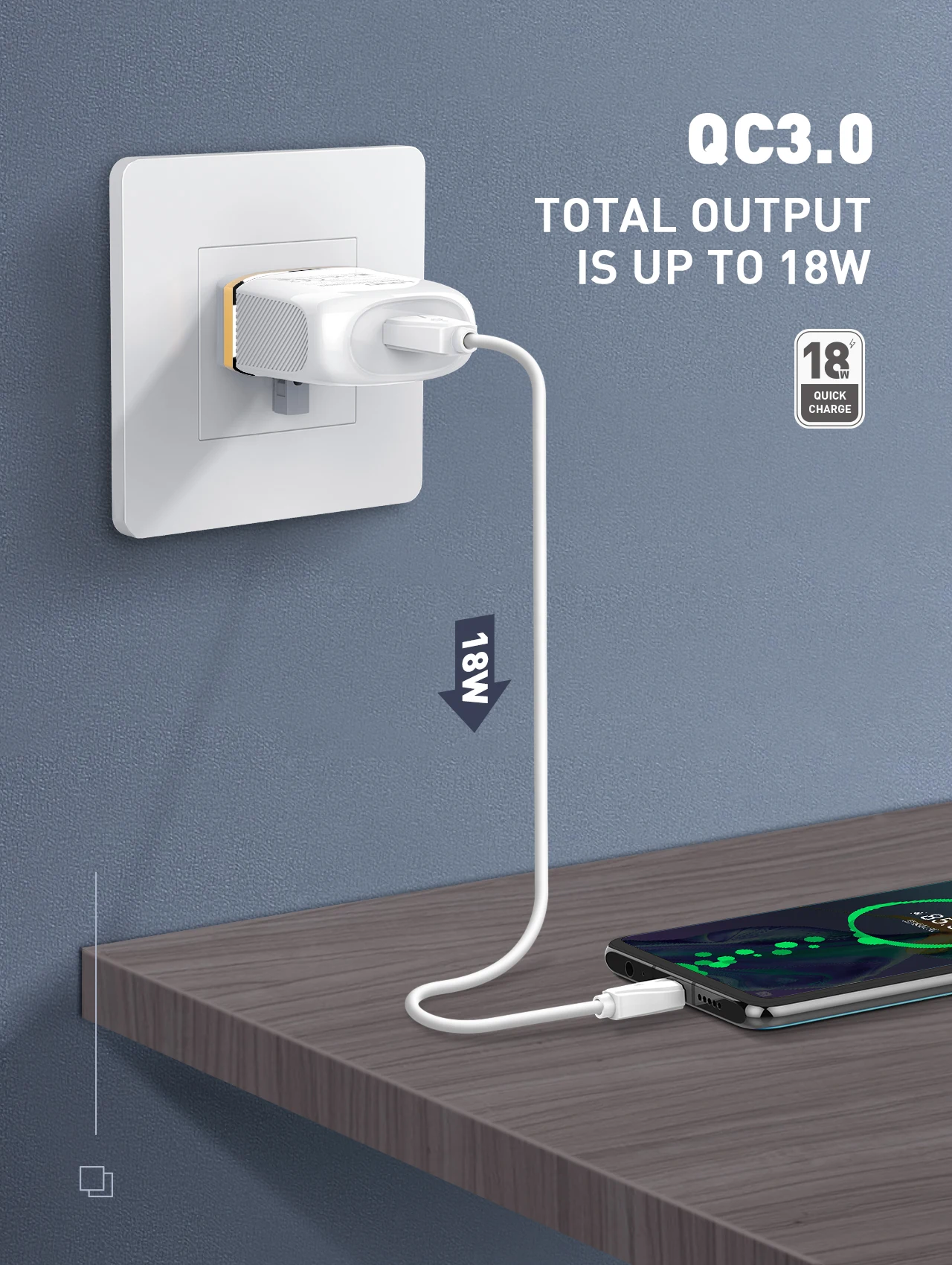 QC3.0 Fast Charging Wall chager 