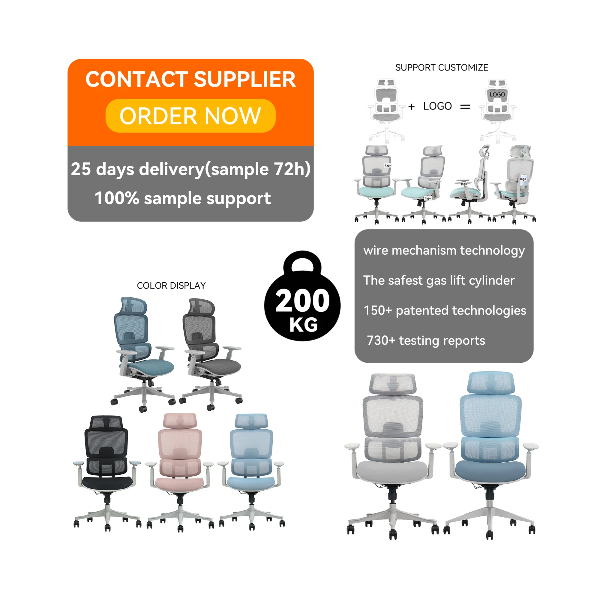 Vaseat T8-GH Luxury Home Office Chair Modern High-Back Swivel Chair Ergonomic Mesh Seat Executive Office Chair Chinese