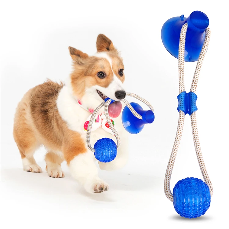 
Dog Rubber toy Bite-resistant Sucker Pull Ball Toy Pet Anti-boring Toy Pet Supplies 
