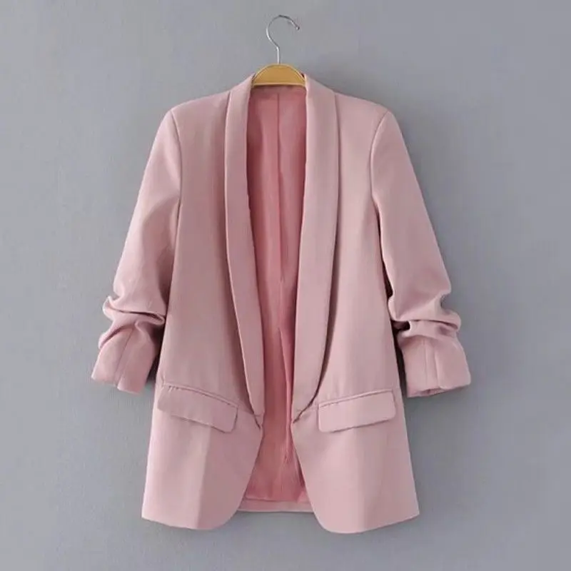 Solid Color No Button blazer Women Professional Slim Casual Large Size blazer Jacket Women