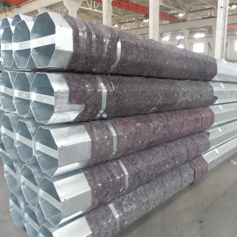 Octagonal hot dip galvanized 6m 9m 12m steel street lighting pole with factory price