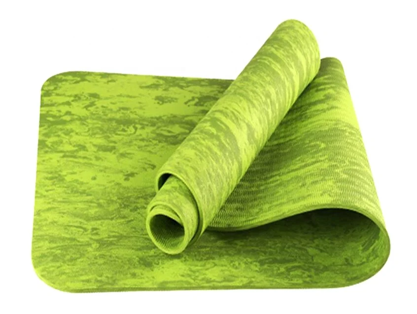 Velvet Yoga Mat Pad Non-slip Double-sided Dry and Wet Using Synthetic Rubber TPE Printed Suede 6mm