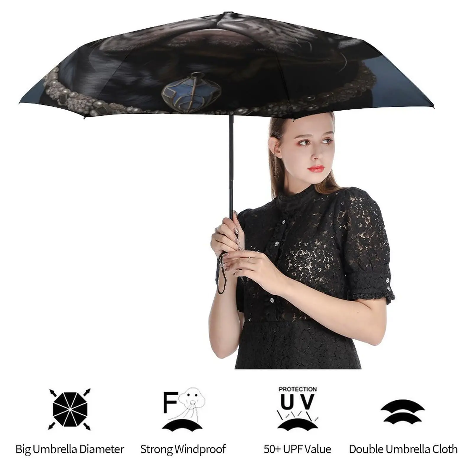 Hot selling uk rainy brand cheap custom photo print umbrella custom printed graphic umbrella with clouds