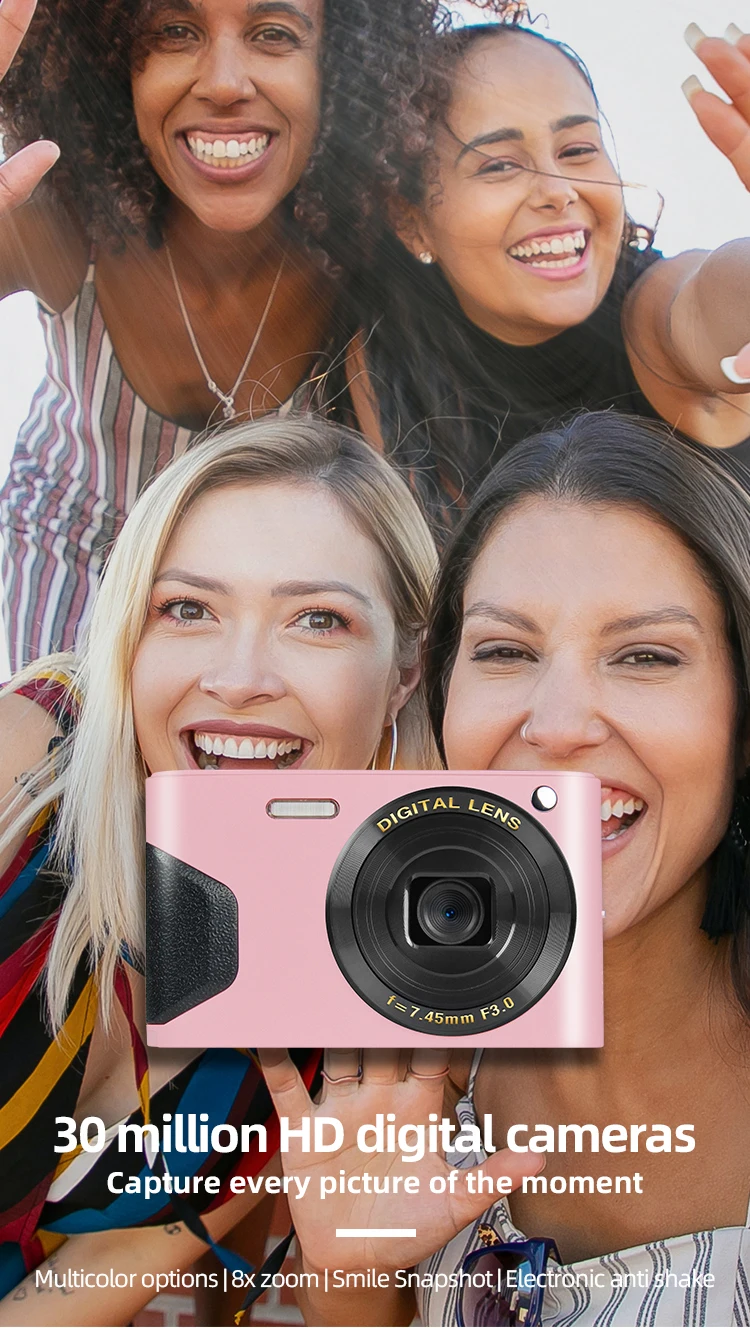 2.7 Inch Rechargeable 30MP Compact Cameras for Teens FHD Children Video Camera Digital Students Cameras