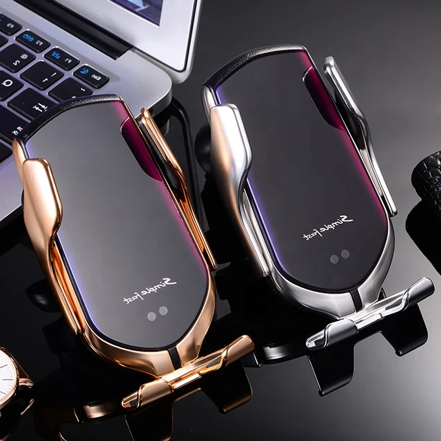 
R2 10W Qi Smart Automatic Sensor Mobile Mount Phone Holder Wireless Car Charger 