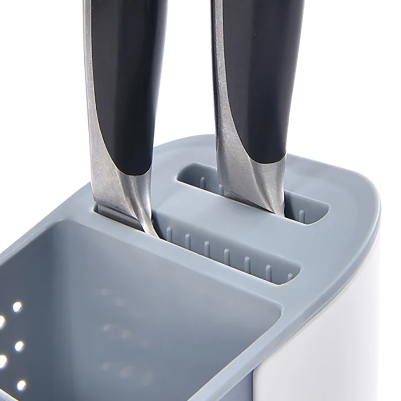 WIREKING Spoon and Fork Storage Holder Plastic Kitchen Utensil Holder Set Sink Organizer Kitchen for Countertop