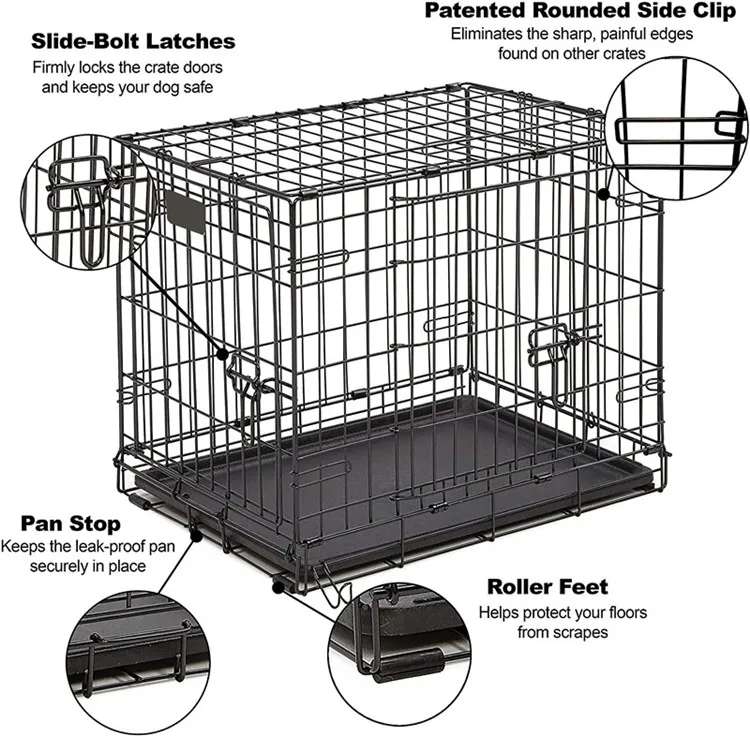 L XL XXL Metal Crate Pet Cages Carriers Dog Kennels Pet Cages Wire Dog Cages for Pet