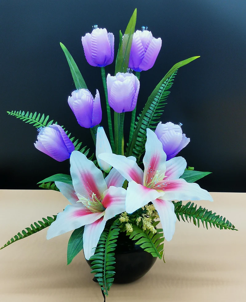 Christmas decoration  artificial flowers /LED fiber optic flower lamp , holiday decoration fiber optic  flowers