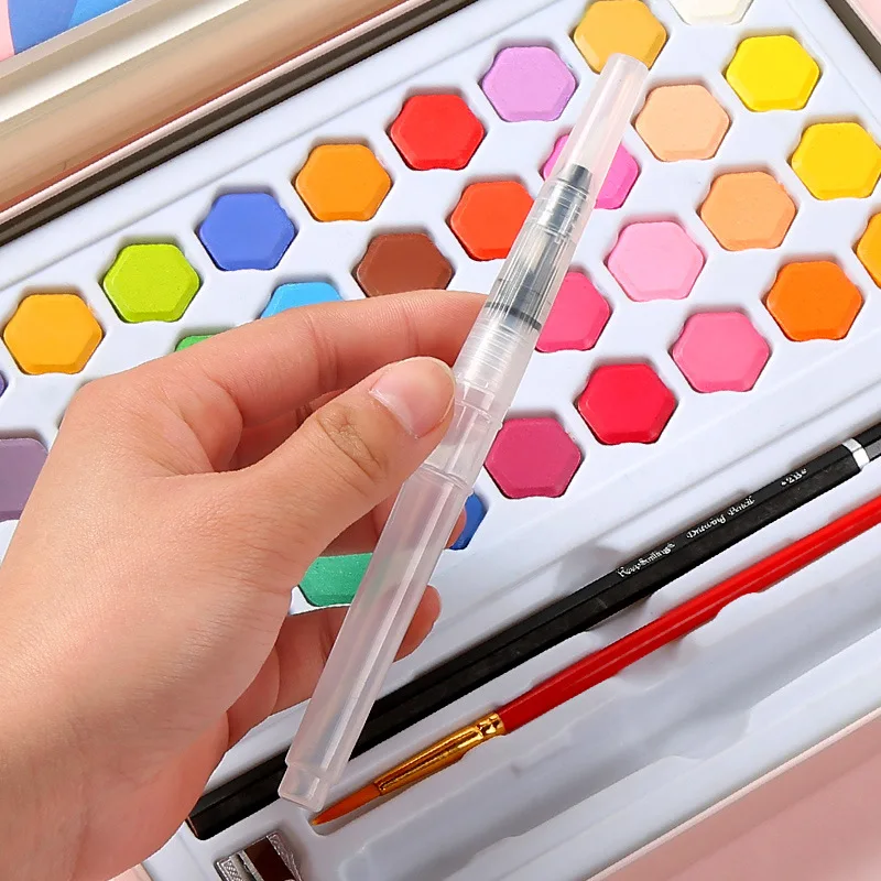 Art Supplies 36Colors Solid Watercolor Painting Set with Special Water Brush Pen Great for Kids and Adults