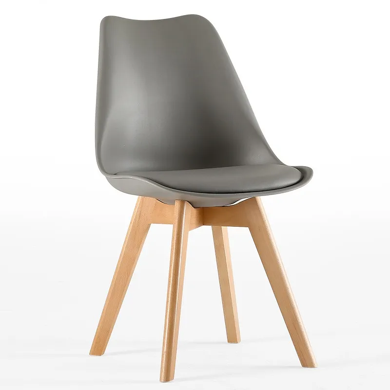 Modern High Quality Home Furniture TULIP Style Room Chairs Dining With Wood Legs Factory Direct Sale Plastic Tulip Chair