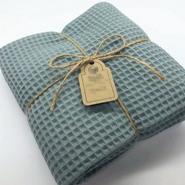 CHEER Custom personalized Super Soft Crocheted Baby Bedding Waffle linen kids Soft nursery Newborn baby blanket