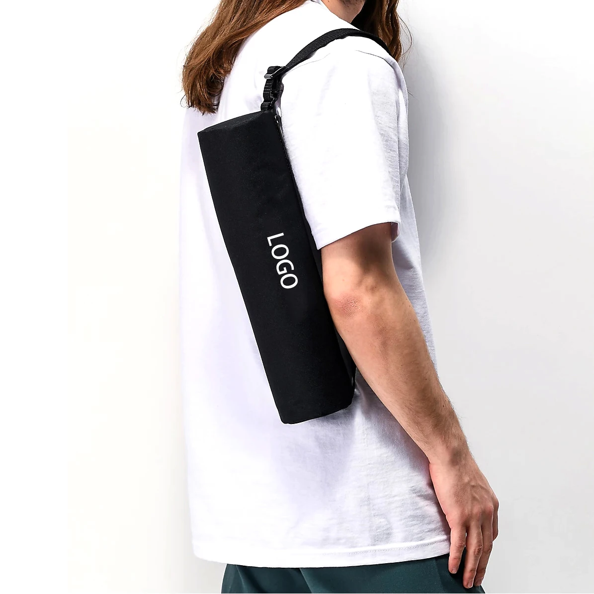 OEM Logo 3 Pack Beverage Beer Cooler Tube Cooler Sling Tube Bag 3 Cans Insulated Golf Cooler Sleeve for Wine Beer